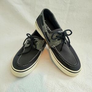 Mens Sperry Top Sider black and gray boat shoes size 10